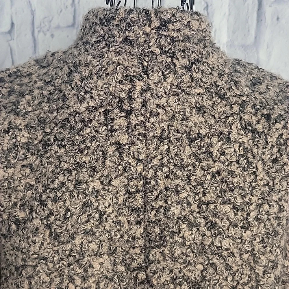 New York Clothing Co. Boucle Open Front Sweater Coat Large Brown Beige - Picture 6 of 8